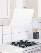 vidaXL Стенен абсорбатор 60 см стомана и закалено стъкло бял