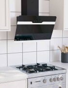 vidaXL Стенен абсорбатор 60 см стомана и закалено стъкло черен