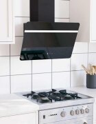 vidaXL Стенен абсорбатор 60 см стомана и закалено стъкло черен