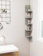 vidaXL Стенен ъглов рафт бетонно сив 20x20x1275 см инженерно дърво