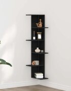 vidaXL Стенен ъглов рафт Черния дъб 36.5 x 36.5 x 140 см