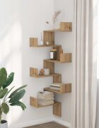 vidaXL Стенен ъглов рафт дъб артизан 45x45x147 см инженерно дърво