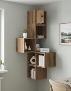vidaXL Стенен ъглов рафт Дъб артизан 48 x 48 x 120 см