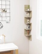 vidaXL Стенен ъглов рафт дъб сонома 20x20x1275 см инженерно дърво