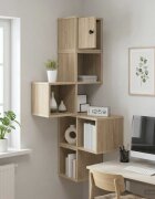 vidaXL Стенен ъглов рафт Дъб сонома 48 x 48 x 120 см