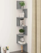vidaXL Стенен ъглов рафт сив сонома 20x20x1275 см инженерно дърво