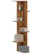 vidaXL Стенен ъглов рафт старо дърво 365x365x140 см инженерно дърво