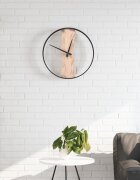 vidaXL Стенен часовник кафяв Ø35 см желязо и дъбово дърво