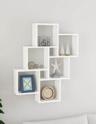 vidaXL Стенен кубичен рафт бял 78x15x93 см инженерно дърво