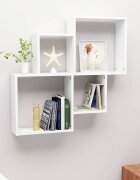 vidaXL Стенен кубичен рафт бял 80x15x785 см инженерно дърво
