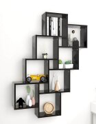 vidaXL Стенен кубичен рафт черен 90x15x119 см инженерно дърво
