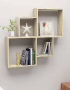 vidaXL Стенен кубичен рафт дъб сонома 80x15x785 см инженерно дърво
