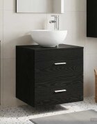 vidaXL Стенен мивка с шкаф Черен дъб 495 x 35 x 63 см