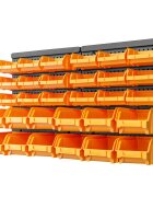 vidaXL Стенен органайзер с 32 бр кутии за инструменти жълто и черно