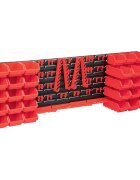 vidaXL Стенен органайзер с 80 бр кутии за инструменти червено и черно