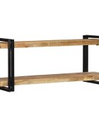 vidaXL Стенен рафт 110x33x45 cm Масивна груба дървесина Манго