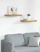 vidaXL Стенен рафт 2 бр. Бежово 50 x 235 x 38 см Инженерна дървесина