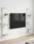 vidaXL Стенен рафт 2 бр. Бяло 22 x 15 x 100 см Инженерна дървесина