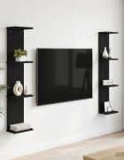 vidaXL Стенен рафт 2 бр. Черен дъб 22 x 15 x 100 см