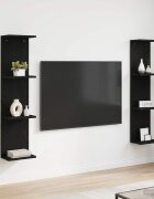 vidaXL Стенен рафт 2 бр. Черен дъб 25 x 15 x 100 см