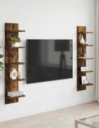 vidaXL Стенен рафт 2 бр. Опушен дъб 22 x 15 x 100 см