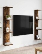 vidaXL Стенен рафт 2 бр. Опушен дъб 22 x 15 x 100 см