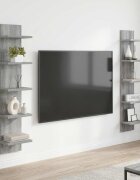 vidaXL Стенен рафт 2 бр. Сив Сонома 22 x 15 x 100 см