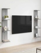 vidaXL Стенен рафт 2 бр. Сив Сонома 22 x 15 x 100 см