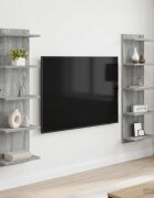vidaXL Стенен рафт 2 бр. Сив Сонома 30 x 15 x 100 см