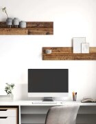 vidaXL Стенен рафт 2 бр. Старо дърво 80 x 115 x 18 см