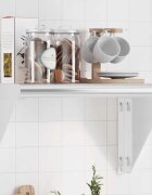 vidaXL Стенен рафт 50x30x31 см сребрист неръждаема стомана