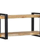vidaXL Стенен рафт 90x33x45 cm Масивна груба дървесина Манго