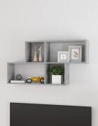 vidaXL Стенен рафт бетонно сив 100x18x53 см инженерно дърво