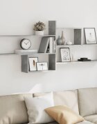 vidaXL Стенен рафт бетонно сив 1675x18x68 см инженерно дърво