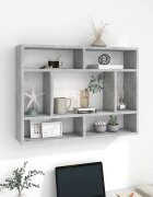 vidaXL Стенен рафт бетонно сив 75x16x55 см инженерно дърво