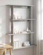 vidaXL Стенен рафт Бетонно сиво 100 x 20 x 126 см Инженерна дървесина