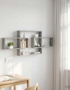vidaXL Стенен рафт Бетонно сиво 130 x 10 x 50 см Инженерна дървесина