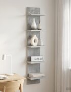 vidaXL Стенен рафт Бетонно сиво 22 x 15 x 100 см Инженерна дървесина