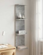 vidaXL Стенен рафт Бетонно сиво 22 x 15 x 100 см Инженерна дървесина