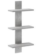 vidaXL Стенен рафт Бетонно сиво 30 x 13.5 x 64.5 cm