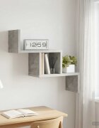 vidaXL Стенен рафт Бетонно сиво 48 x 15 x 42 см Инженерна дървесина