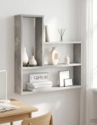 vidaXL Стенен рафт Бетонно сиво 60 x 11 x 60 см Инженерна дървесина