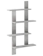 vidaXL Стенен рафт Бетонно сиво 61 x 135 x 105 см Инженерна дървесина