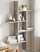 vidaXL Стенен рафт Бетонно сиво 61 x 15 x 102 см Инженерна дървесина