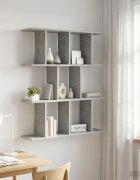 vidaXL Стенен рафт Бетонно сиво 80 x 20 x 96 см Инженерна дървесина