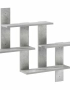 vidaXL Стенен рафт Бетонно сиво 85 x 135 x 735 см