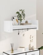vidaXL Стенен рафт бял 100x35x305 см инженерно дърво