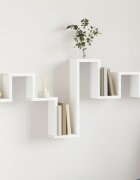 vidaXL Стенен рафт бял 1045x10x43 см инженерно дърво