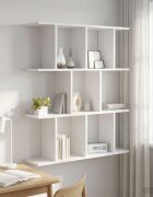 vidaXL Стенен рафт Бяло 102 x 20 x 96 см Инженерна дървесина