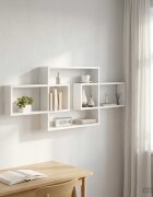 vidaXL Стенен рафт Бяло 130 x 10 x 50 см Инженерна дървесина